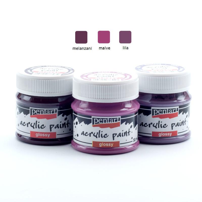 Pentart Acrylfarben Set glänzend 3x50ml - Set 11. - Bastelschachtel - Pentart Acrylfarben Set glänzend 3x50ml - Set 11.