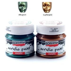 Acrylfarben Set Metallic 2x50ml - Set 20. - Bastelschachtel - Acrylfarben Set Metallic 2x50ml - Set 20. Pentart Farbe