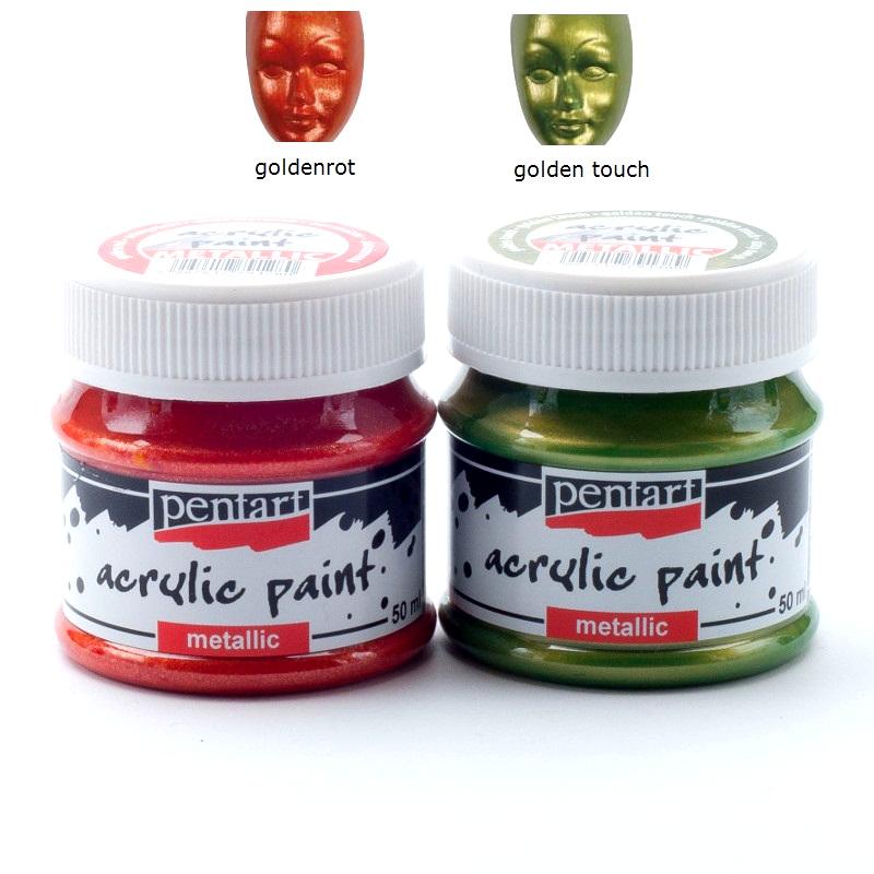 Acrylfarben Set Metallic 2x50ml - Set 22. - Bastelschachtel - Acrylfarben Set Metallic 2x50ml - Set 22. Pentart Farbe