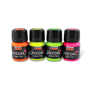 Acrylfarben Set neon 4x30ml - Bastelschachtel - Acrylfarben Set neon 4x30ml Pentart Farbe
