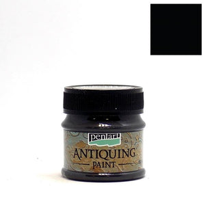 Pentart Antikfarbe 50ml - schwarz - Bastelschachtel - Pentart Antikfarbe 50ml - schwarz