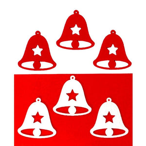 Bastelfilz Figuren - Glocke mit Stern, rot-weiß - Bastelschachtel - Bastelfilz Figuren - Glocke mit Stern, rot-weiß