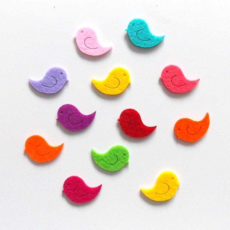 Bastelfilz Figuren - Mini Vogel sortiert - Bastelschachtel - Bastelfilz Figuren - Mini Vogel sortiert