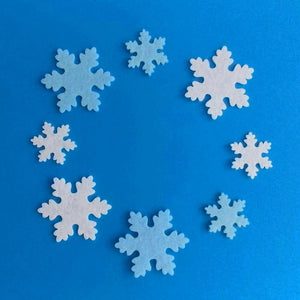 Bastelfilz Figuren - Schneeflocke weiß-blau - Bastelschachtel - Bastelfilz Figuren - Schneeflocke weiß-blau