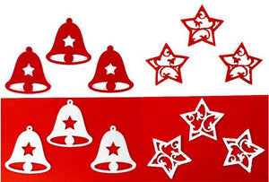 Bastelfilz Figuren Set - Glocke mit Stern, rot-weiß - Bastelschachtel - Bastelfilz Figuren Set - Glocke mit Stern, rot-weiß