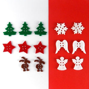 Bastelfilz Figuren - Weihnachtsknopf gemischt mit Elch - Bastelschachtel - Bastelfilz Figuren - Weihnachtsknopf gemischt mit Elch