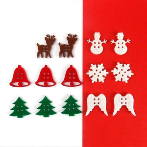 Bastelfilz Figuren - Weihnachtsknopf gemischt mit Reh - Bastelschachtel - Bastelfilz Figuren - Weihnachtsknopf gemischt mit Reh