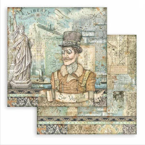 Scrapbook Papier 30,5x30,5cm - Sir Vagabond aviator - Statue of liberty - Bastelschachtel - Scrapbook Papier 30,5x30,5cm - Sir Vagabond aviator - Statue of liberty
