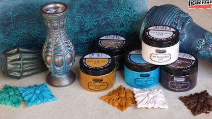 Pentart Antik-Effekt Gel 150ml - patina blau - Bastelschachtel - Pentart Antik-Effekt Gel 150ml - patina blau