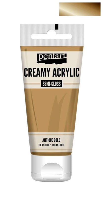 Pentart Creamy Acrylic 200ml - antikgold - Bastelschachtel - Pentart Creamy Acrylic 200ml - antikgold