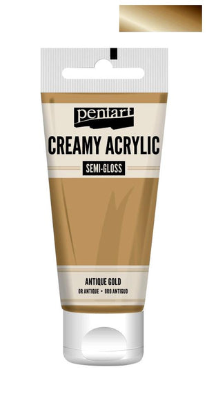 Pentart Creamy Acrylic 200ml - antikgold - Bastelschachtel - Pentart Creamy Acrylic 200ml - antikgold