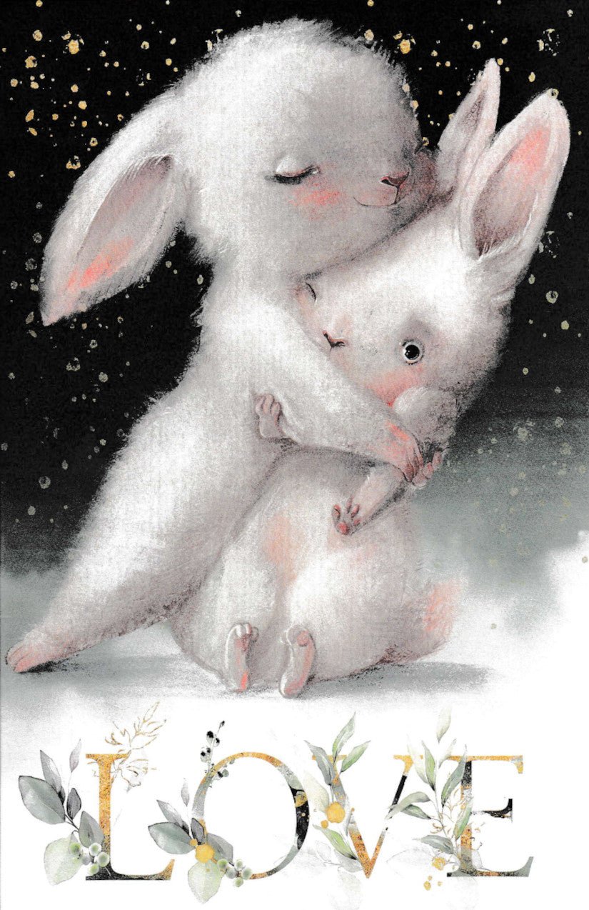 Reispapier A4 - Love, bunnies 1. - Bastelschachtel - Reispapier A4 - Love, bunnies 1.