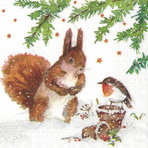 Serviette - Squirrel and robin - Bastelschachtel - Serviette - Squirrel and robin