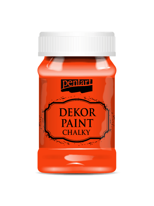 Pentart Dekor Paint Chalky matt 100ml - orange - Bastelschachtel - Pentart Dekor Paint Chalky matt 100ml - orange
