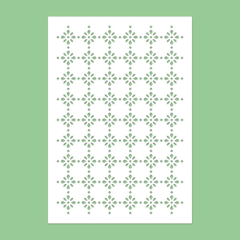 Schablone 19,5x28cm - Small flowers pattern - Bastelschachtel - Schablone 19,5x28cm - Small flowers pattern