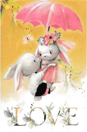 Reispapier A4 - Love, bunnies - Bastelschachtel - Reispapier A4 - Love, bunnies