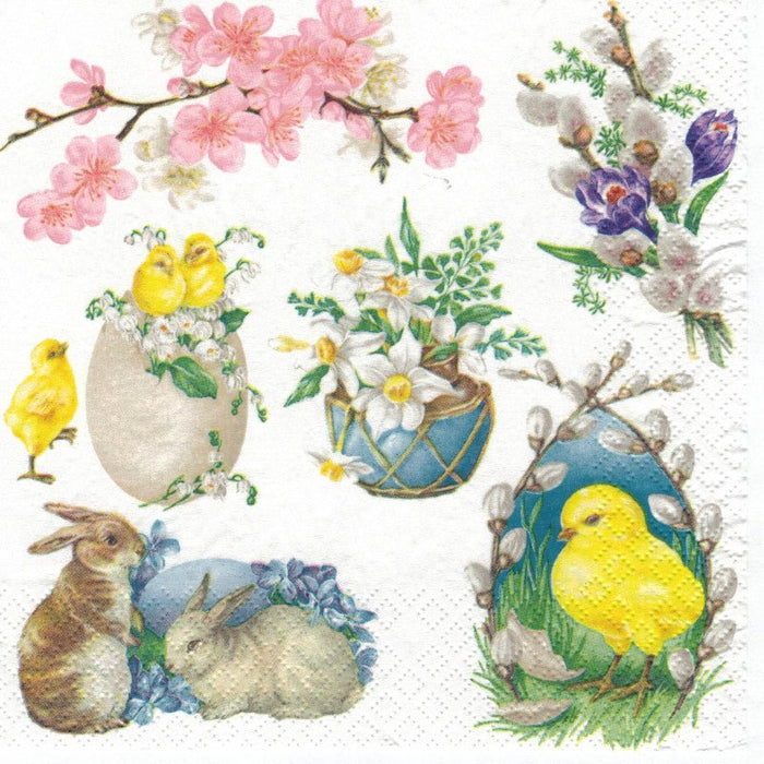 Serviette - Easter decoupage motifs