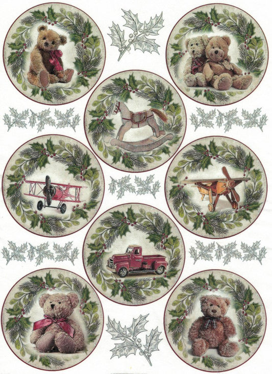 Reispapier A4 - Vintage christmas toys - Bastelschachtel - Reispapier A4 - Vintage christmas toys