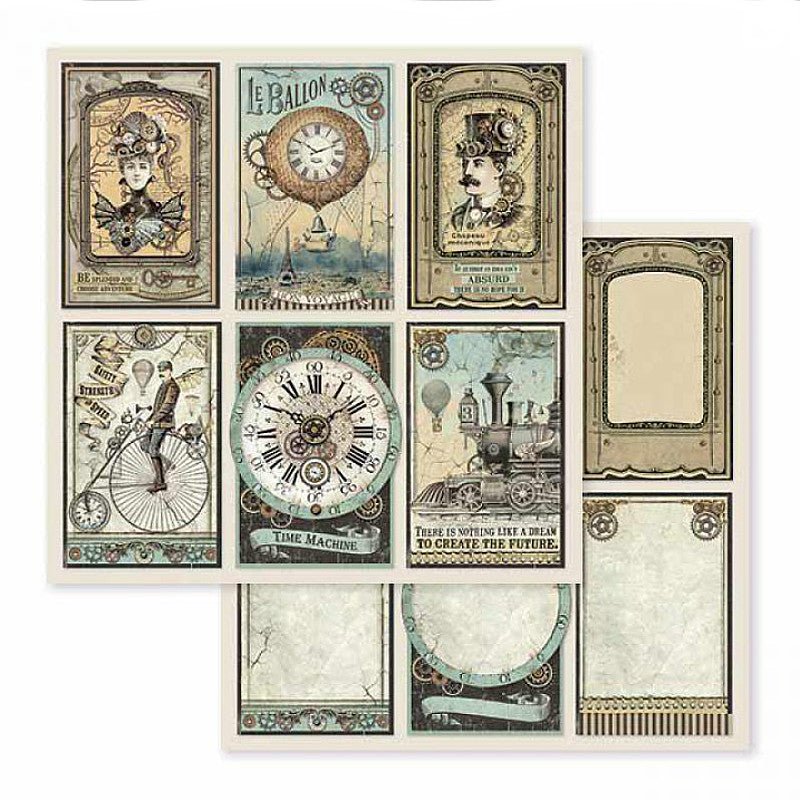 Scrapbook Papier 30,5x30,5cm - Voyages Fantastiques cards - Bastelschachtel - Scrapbook Papier 30,5x30,5cm - Voyages Fantastiques cards