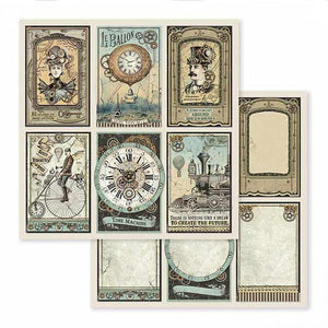 Scrapbook Papier 30,5x30,5cm - Voyages Fantastiques cards - Bastelschachtel - Scrapbook Papier 30,5x30,5cm - Voyages Fantastiques cards