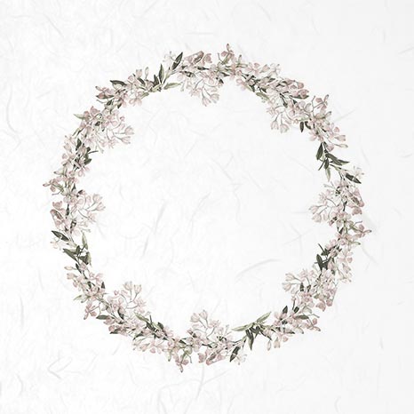 Reispapier Set 15x15cm - White flowers - Bastelschachtel - Reispapier Set 15x15cm - White flowers