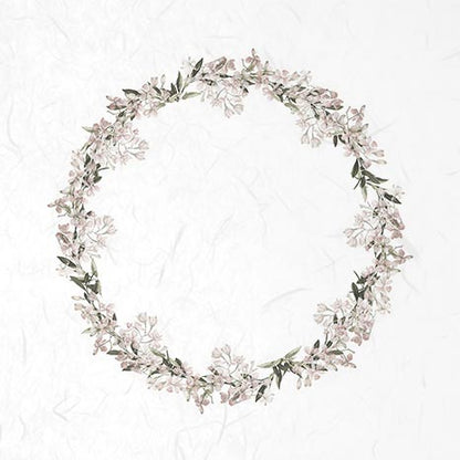 Reispapier Set 15x15cm - White flowers - Bastelschachtel - Reispapier Set 15x15cm - White flowers