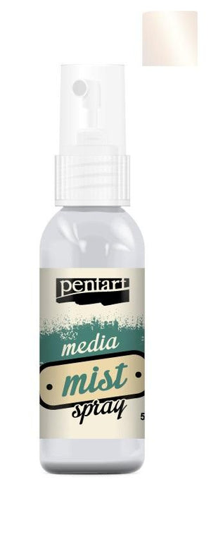 Pentart Media Mist Spray 50ml metallic - perlmutt weiß - Bastelschachtel - Pentart Media Mist Spray 50ml metallic - perlmutt weiß