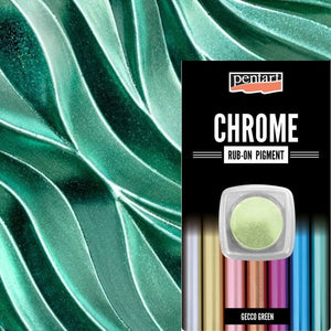 Pentart Rub-on Pigment metallic - gecco green - Bastelschachtel - Pentart Rub-on Pigment metallic - gecco green