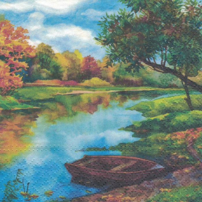 Serviette - Watercolor river