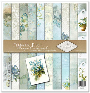 Scrapbook Papierblock 12,2"x12,6" - Flower post - forget-me-not - Bastelschachtel - Scrapbook Papierblock 12,2"x12,6" - Flower post - forget-me-not