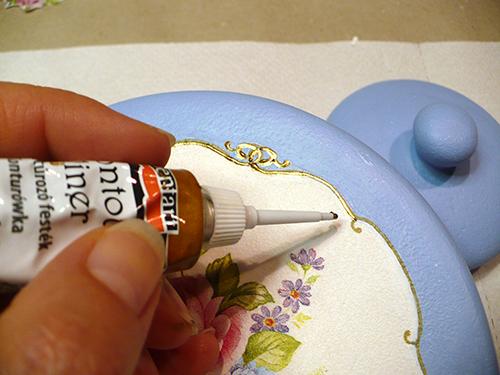 Pentart Konturenfarbe universell - minze glitter - Bastelschachtel - Pentart Konturenfarbe universell - minze glitter