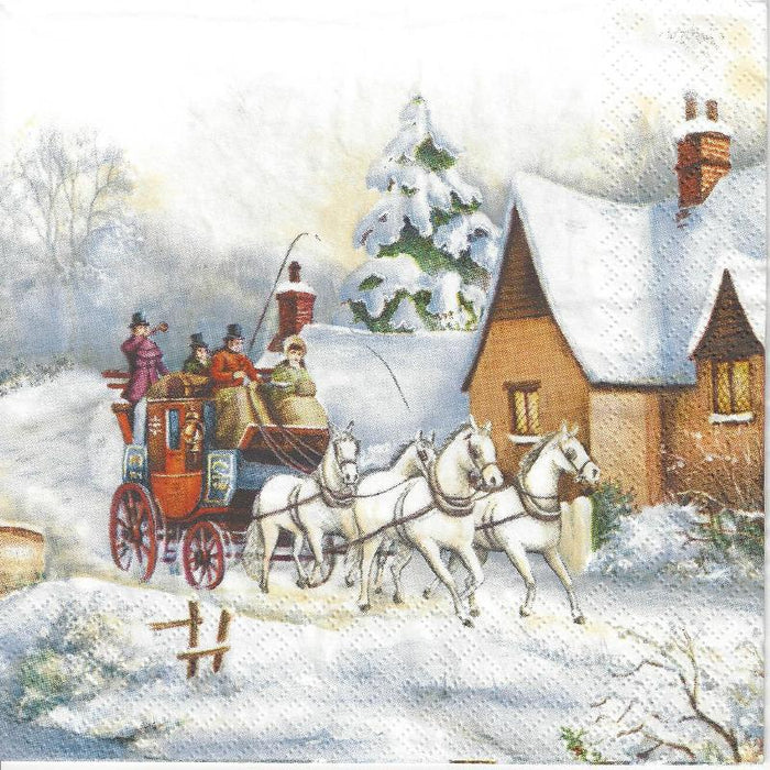 Serviette - Winter carriage ride