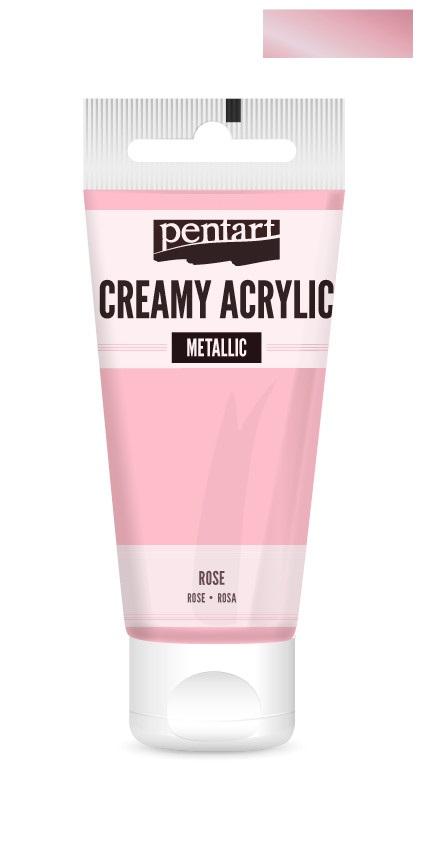 Pentart Creamy Acrylic metallic 60ml - rosa