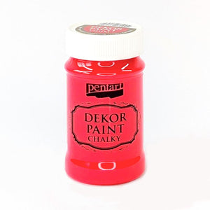 Pentart Dekor Paint Chalky matt 100ml - rot - Bastelschachtel - Pentart Dekor Paint Chalky matt 100ml - rot