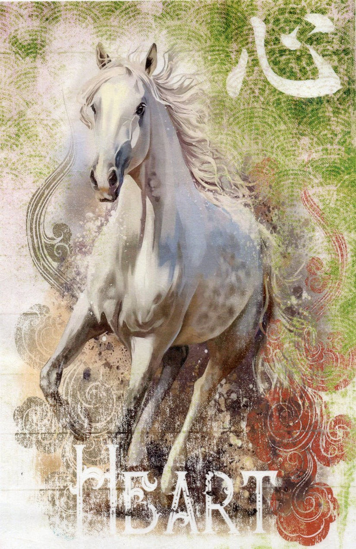 Reispapier A4 - White horse
