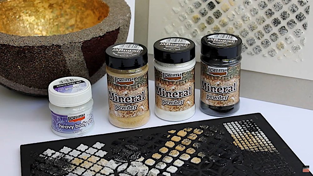 Pentart Mineral Pulver 130g - Leucit mittel - Bastelschachtel - Pentart Mineral Pulver 130g - Leucit mittel
