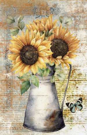 Reispapier A4 - Still life with sunflowers - Bastelschachtel - Reispapier A4 - Still life with sunflowers