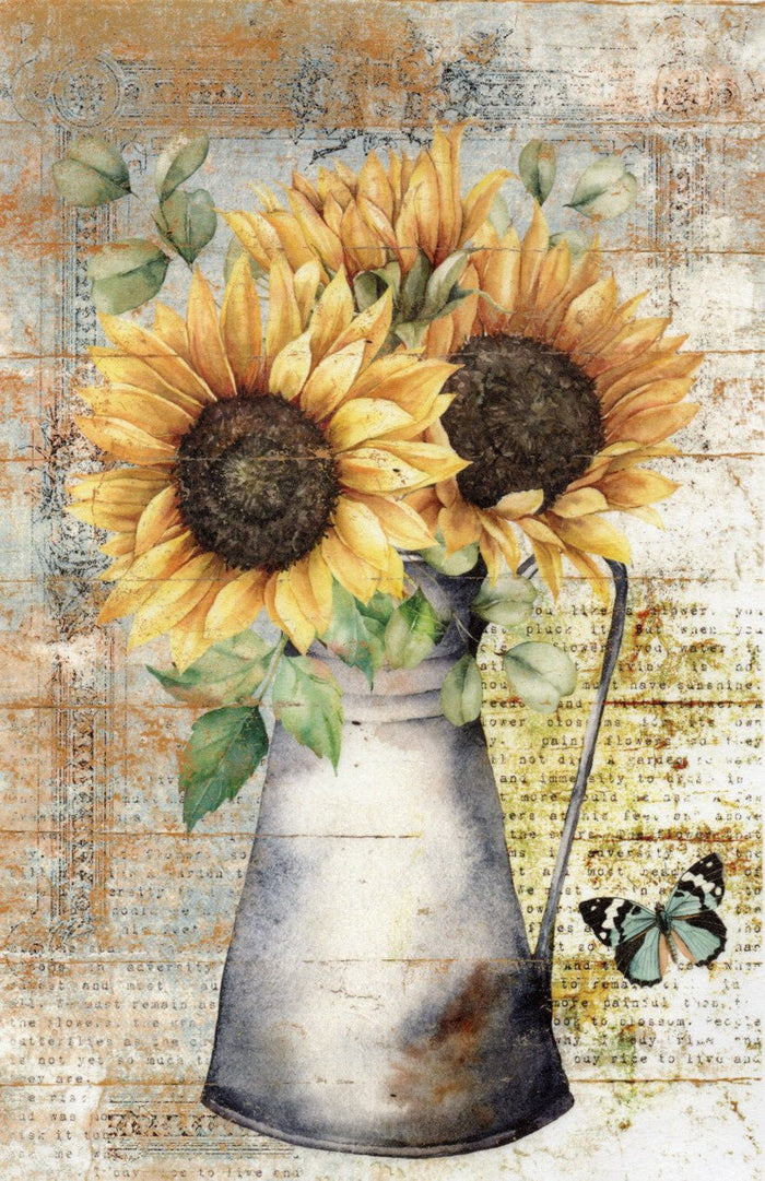 Reispapier A4 - Still life with sunflowers