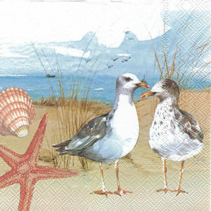 Serviette - Seagulls at the beach - Bastelschachtel - Serviette - Seagulls at the beach