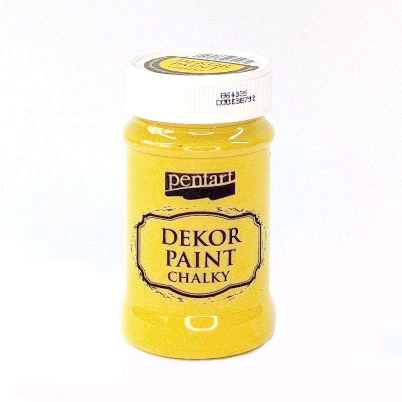 Pentart Dekor Paint Chalky matt 100ml - zitronengelb - Bastelschachtel - Pentart Dekor Paint Chalky matt 100ml - zitronengelb