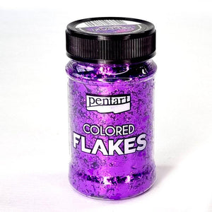 Pentart Colored Flakes dunkel lila 1g - Bastelschachtel - Pentart Colored Flakes dunkel lila 1g