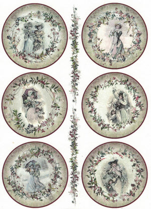 Reispapier A4 - Victorian winter - Bastelschachtel - Reispapier A4 - Victorian winter