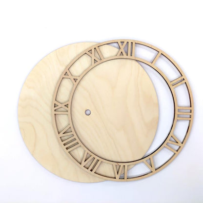 Holz Uhrblatt, rund 25cm mit Ziffern - Bastelschachtel - Holz Uhrblatt, rund 25cm mit Ziffern
