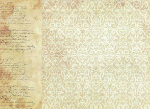 Reispapier A3 - Schrift mit Muster - Bastelschachtel - Reispapier A3 - Schrift mit Muster