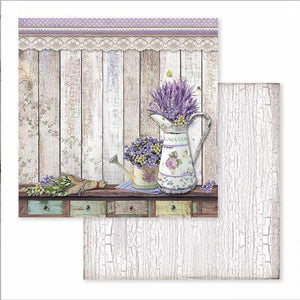 Scrapbook Papier 30,5x30,5cm - Provence watering cans - Bastelschachtel - Scrapbook Papier 30,5x30,5cm - Provence watering cans