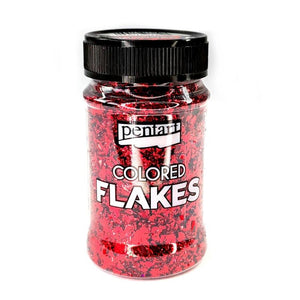 Pentart Colored Flakes rot 1g - Bastelschachtel - Pentart Colored Flakes rot 1g
