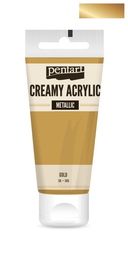 Pentart Creamy Acrylic 200ml - gold - Bastelschachtel - Pentart Creamy Acrylic 200ml - gold