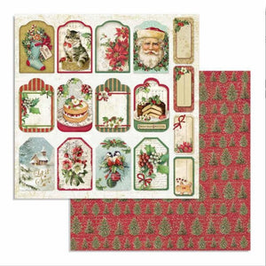 Scrapbook Papier 30,5x30,5cm - Classic christmas tags - Bastelschachtel - Scrapbook Papier 30,5x30,5cm - Classic christmas tags