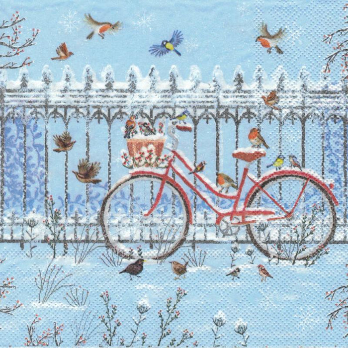 Serviette - Snowy bicycle