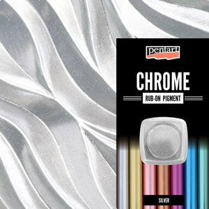 Pentart Rub-on Pigment metallic - silver - Bastelschachtel - Pentart Rub-on Pigment metallic - silver